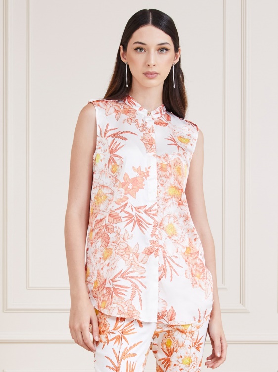 Guess Marciano цяла щампа риза оранжево