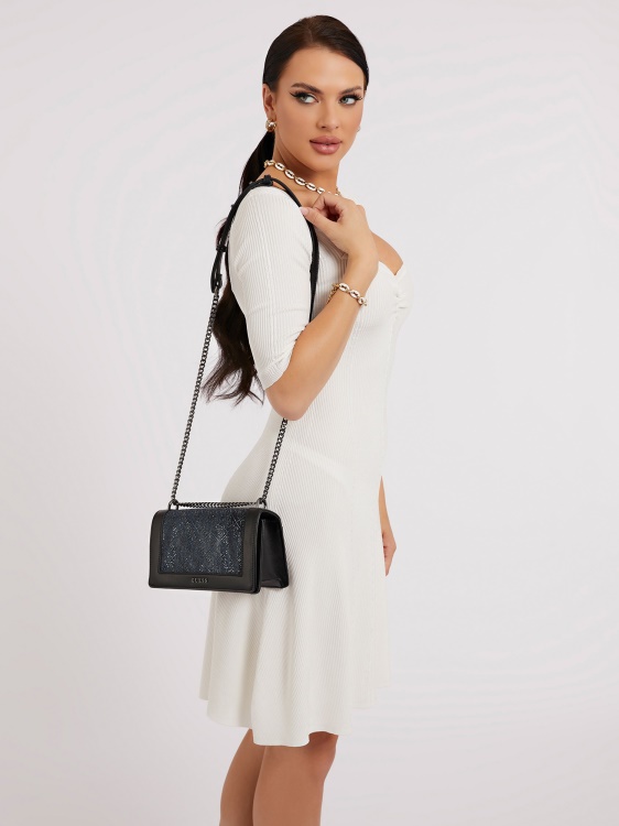 чанта за кръст с лого Brilla 4g Guess черна