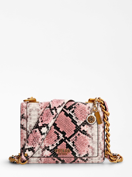 Guess Multi Pink Abey Python Print Mini Crossbody