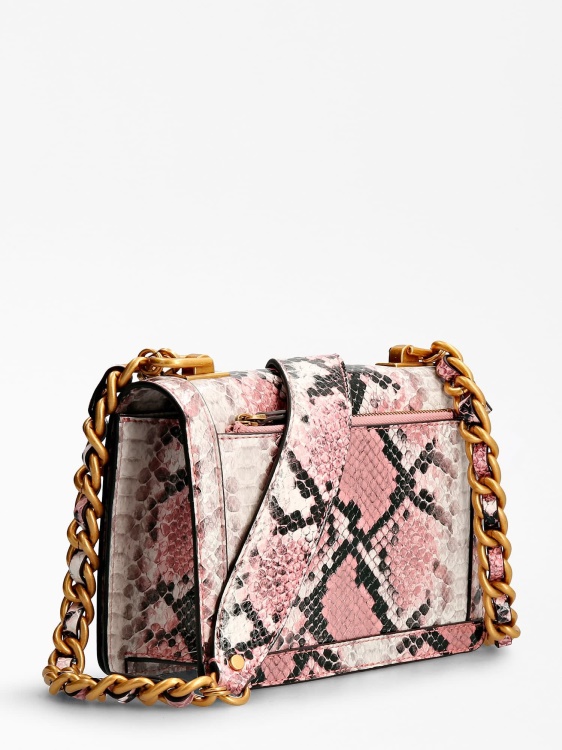 Guess Multi Pink Abey Python Print Mini Crossbody