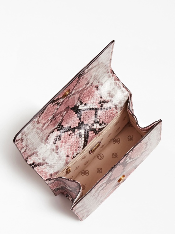 Guess Multi Pink Abey Python Print Mini Crossbody