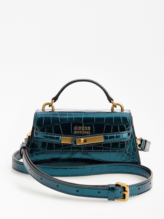 микро чанта с щампа на зелена тулия крокодил Guess