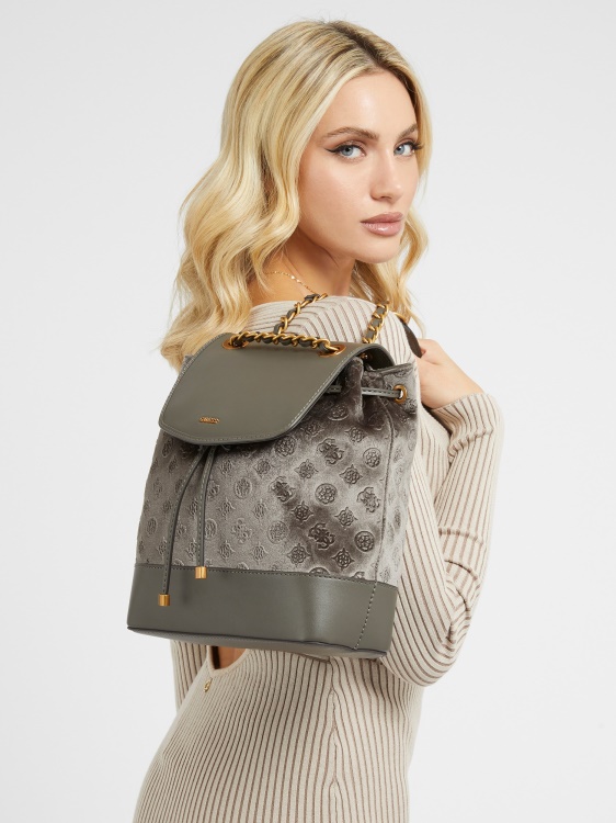 кадифена раница Inia Guess сива