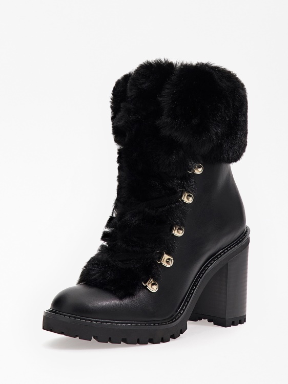 Guess черни ниски ботуши от изкуствена кожа