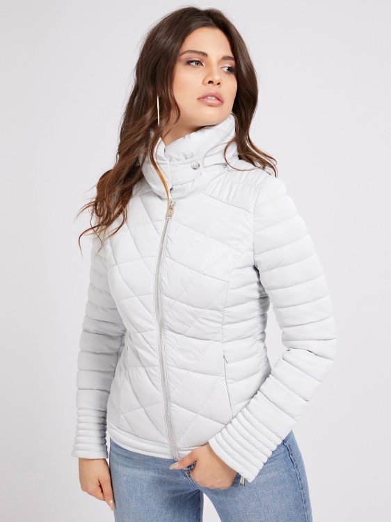 светло сиво ватирано яке с висока яка Guess