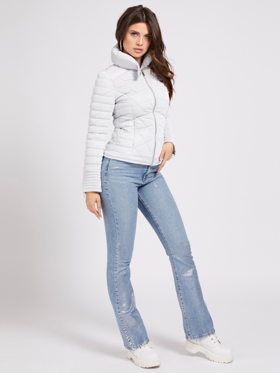 светло сиво ватирано яке с висока яка Guess