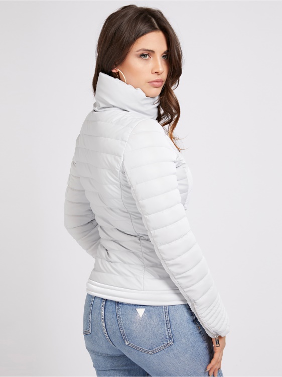 светло сиво ватирано яке с висока яка Guess