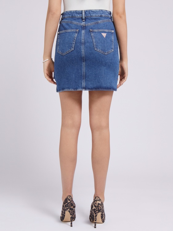 дънкова пола с волани Guess Blue