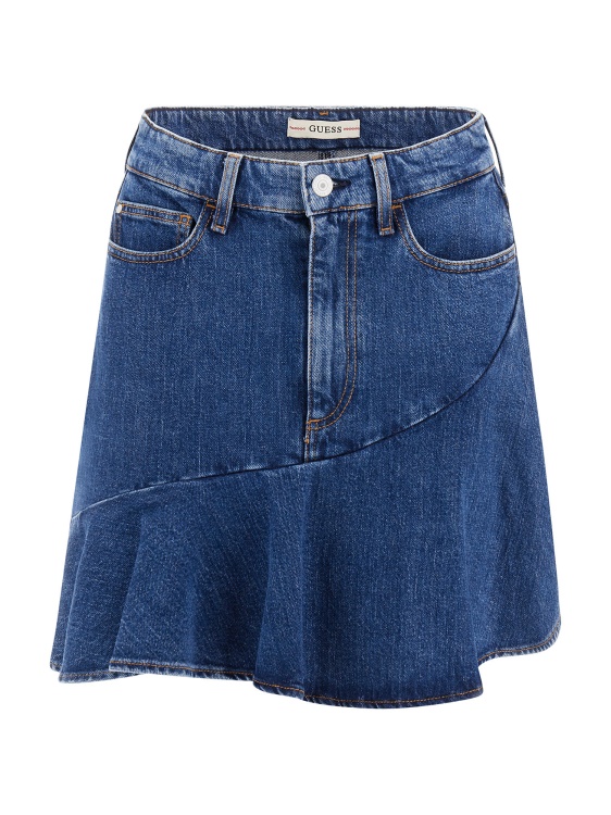 дънкова пола с волани Guess Blue