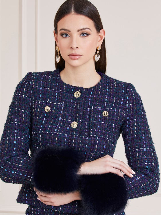 многолилаво сако от туид Marciano Guess