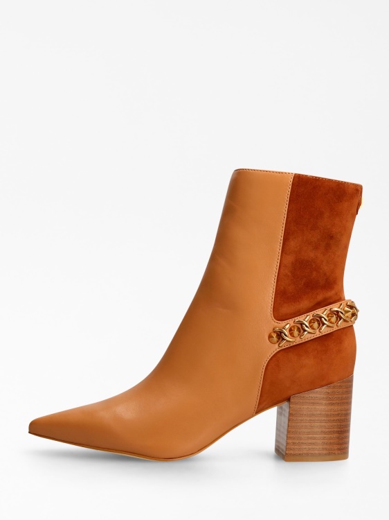 Hibah ниски ботуши от естествена кожа Guess кафяви