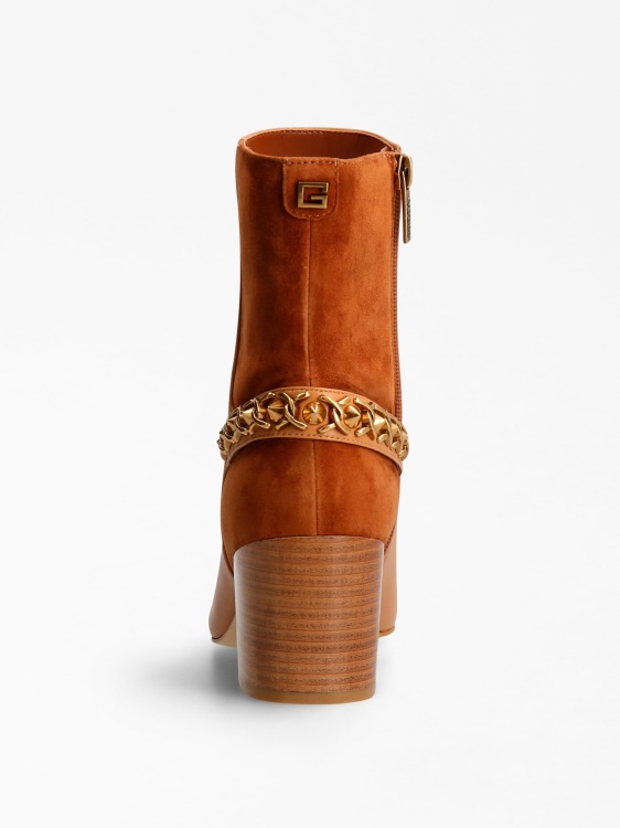 Hibah ниски ботуши от естествена кожа Guess кафяви