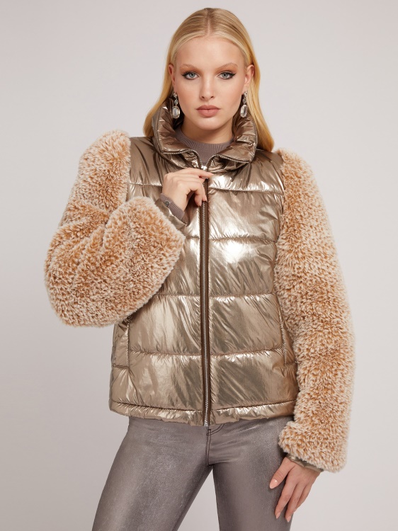 яке от изкуствена кожа Guess Bronze