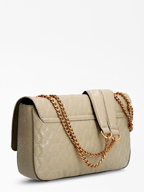 Green Guess Isidora G Shine Logo Crossbody