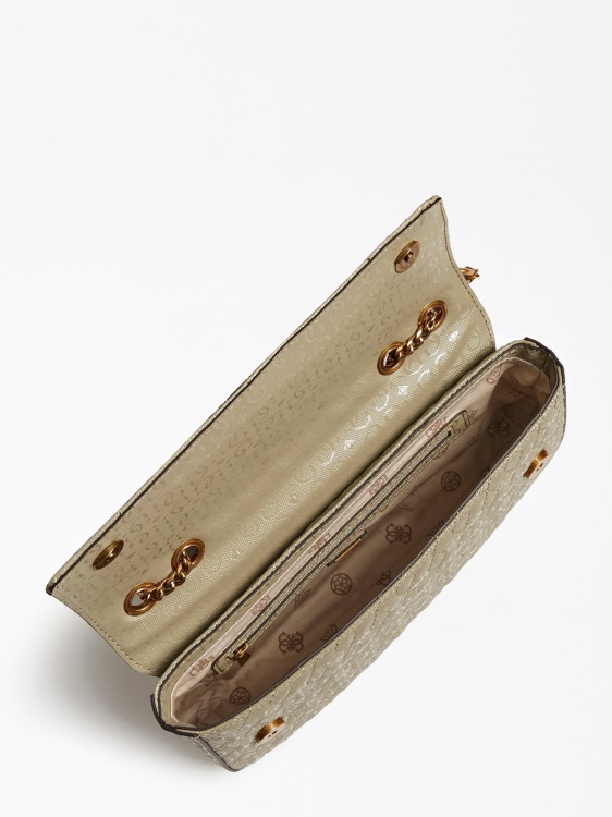 Green Guess Isidora G Shine Logo Crossbody