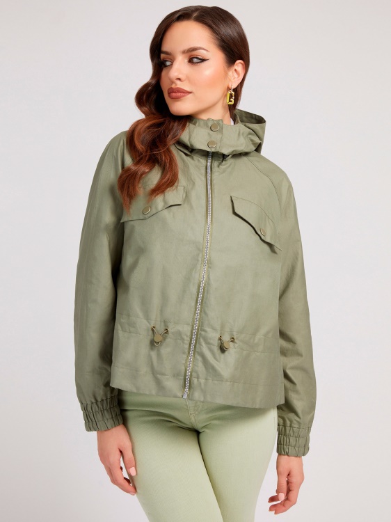 зелено яке с качулка Guess