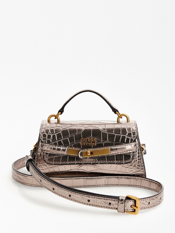 микро чанта Tullia Croc Print Guess Grey