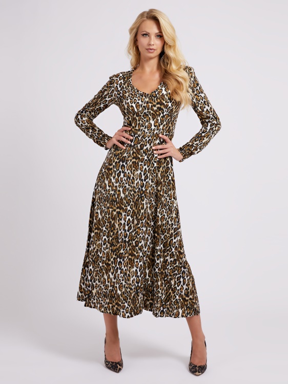 Guess Animalier дълга рокля Animalier