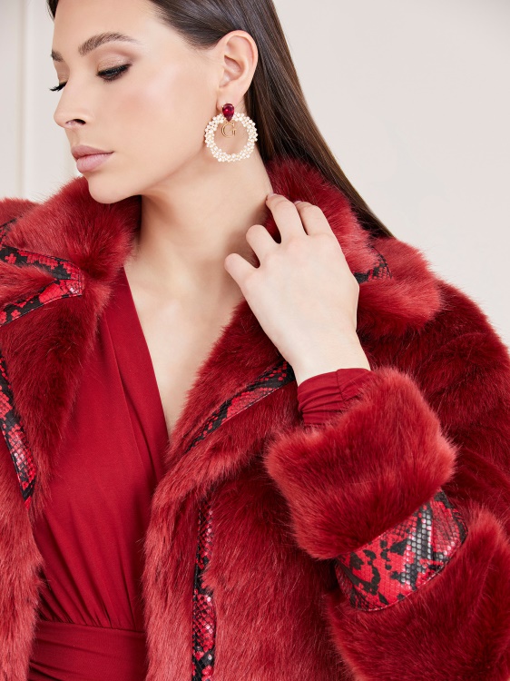 червено палто от изкуствена кожа Marciano Guess
