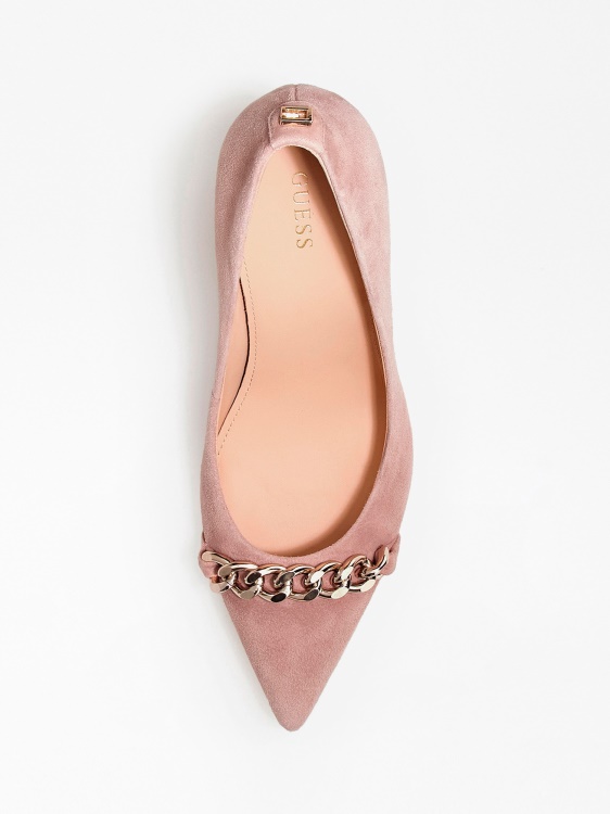 велурени обувки Pinta Court Pink Guess