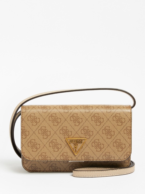 бежов мобилен калъф Guess Laurel с каишка