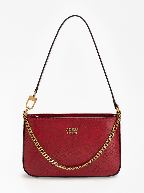 чанта през рамо Katey с принт на питон Guess Red