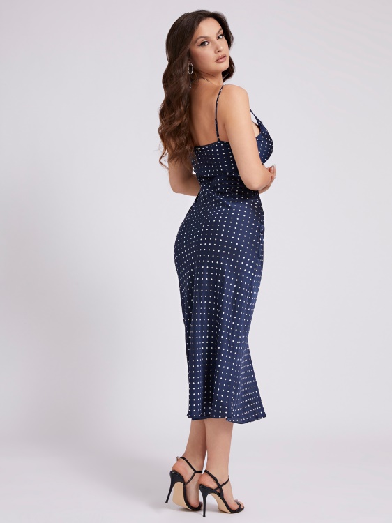 щампа на точки Guess Blue рокля