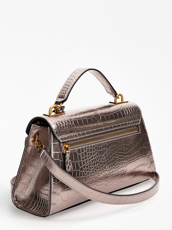 Guess сива чанта с крокодилна щампа Enisa