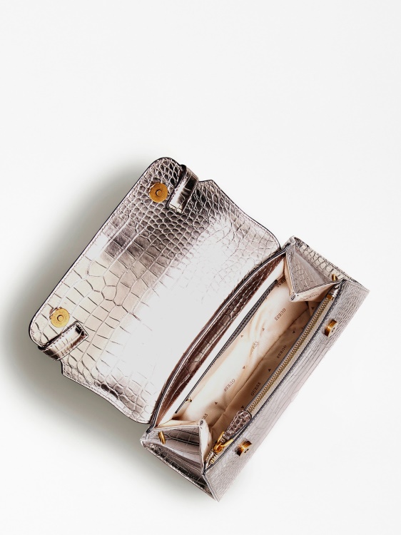 Guess сива чанта с крокодилна щампа Enisa