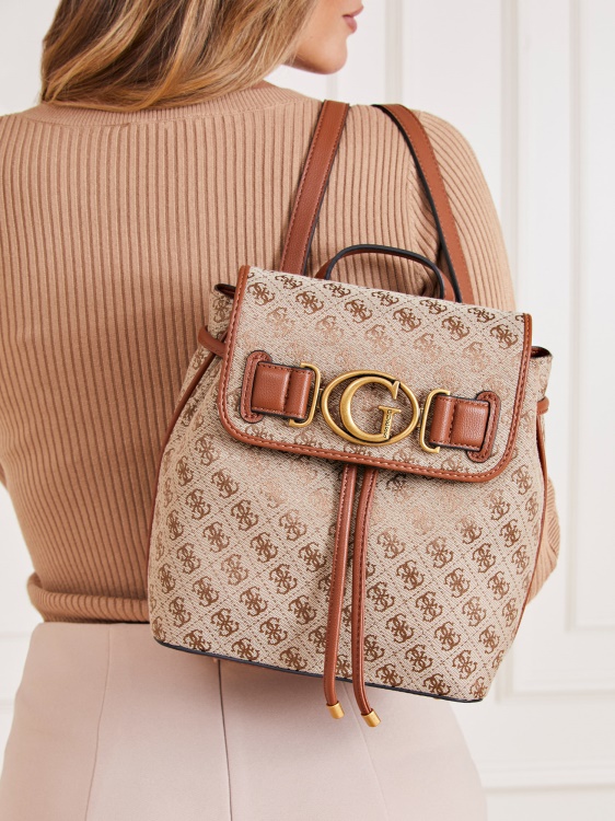 кафява раница Guess Aviana 4g лого