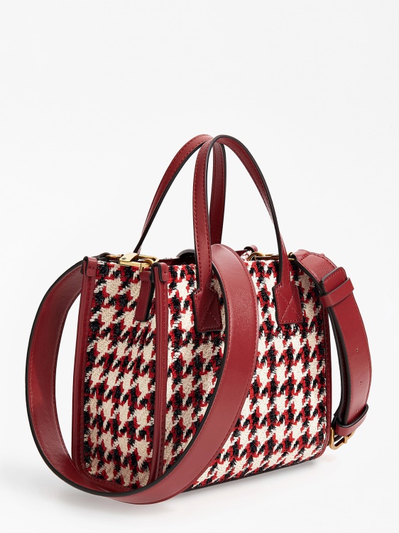 Guess черна мини чанта от туид Silvana