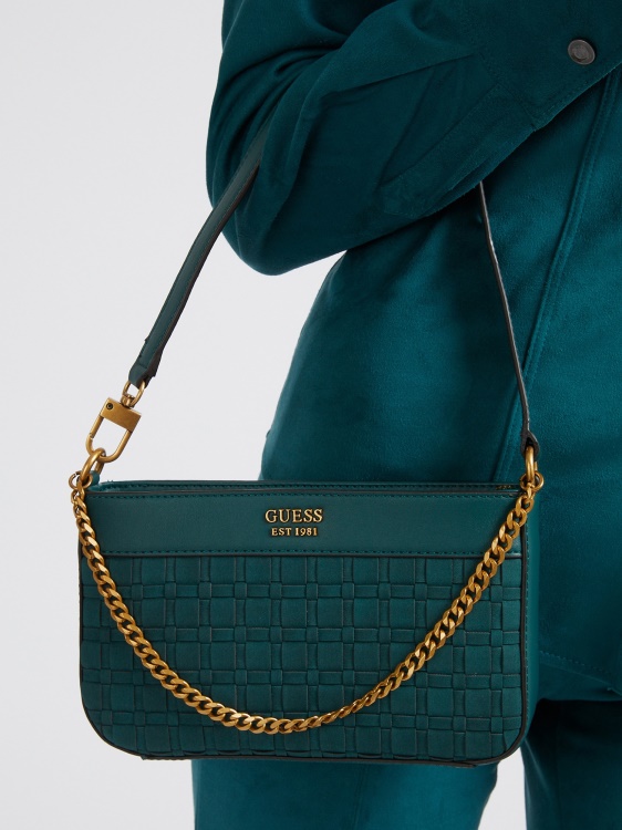 Katey тъкана мини чанта през рамо Guess Green