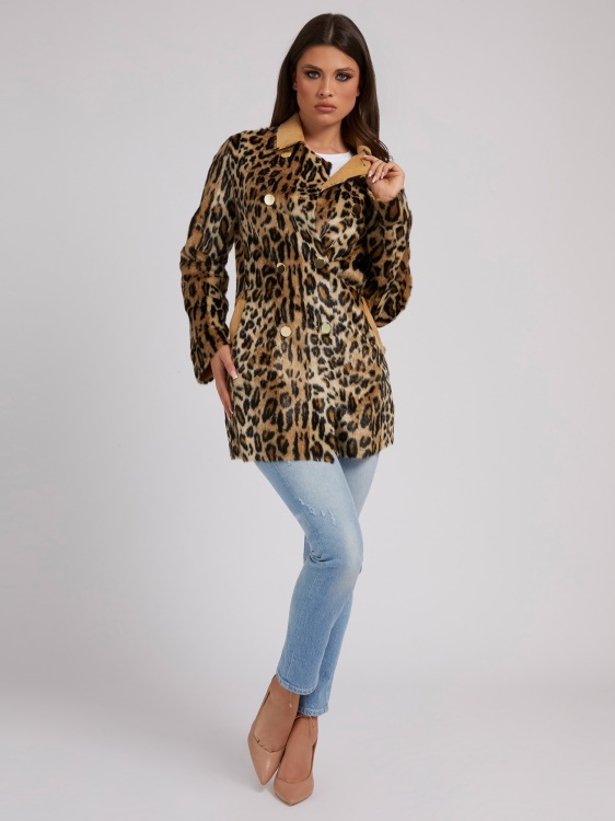 реверсивно яке от изкуствена кожа Animalier Guess
