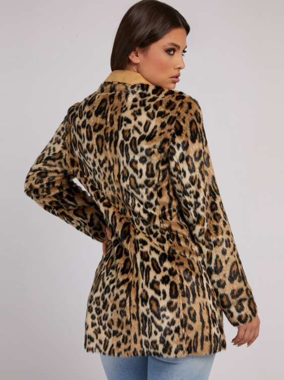 реверсивно яке от изкуствена кожа Animalier Guess