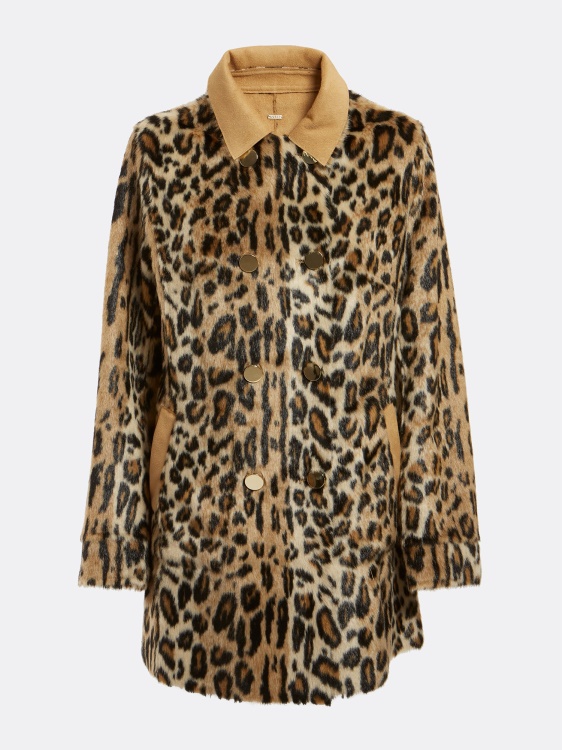 реверсивно яке от изкуствена кожа Animalier Guess