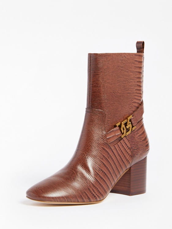 ниски ботуши Sabean от естествена кожа бежово Guess