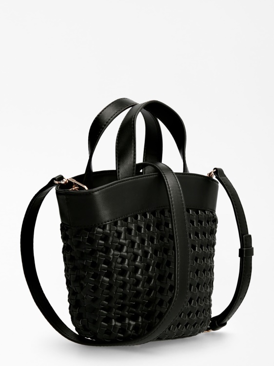 Sicilia Braided Mini Shopper Guess черен