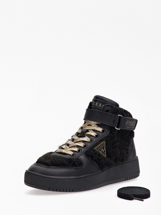 черни високи маратонки от изкуствена кожа Vyves Guess