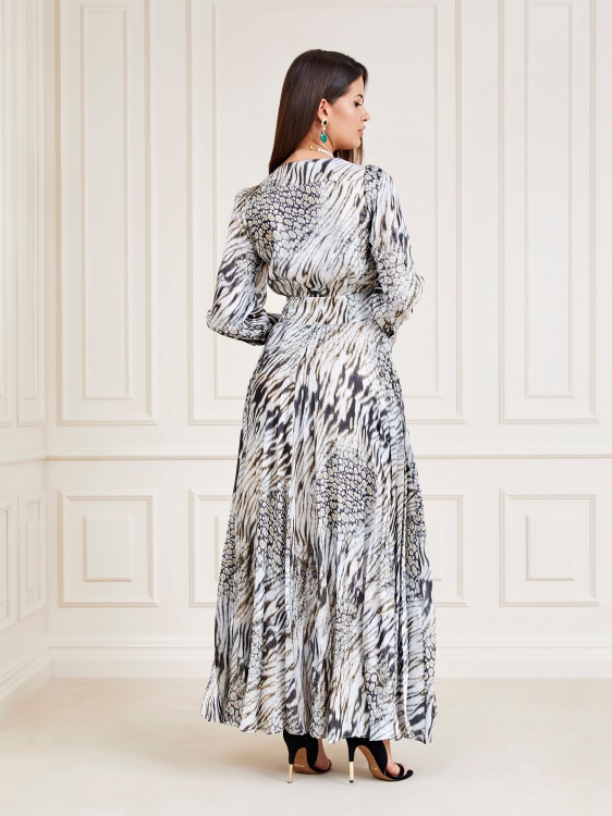 бяла макси рокля с щампа от цял ​​марциано Guess