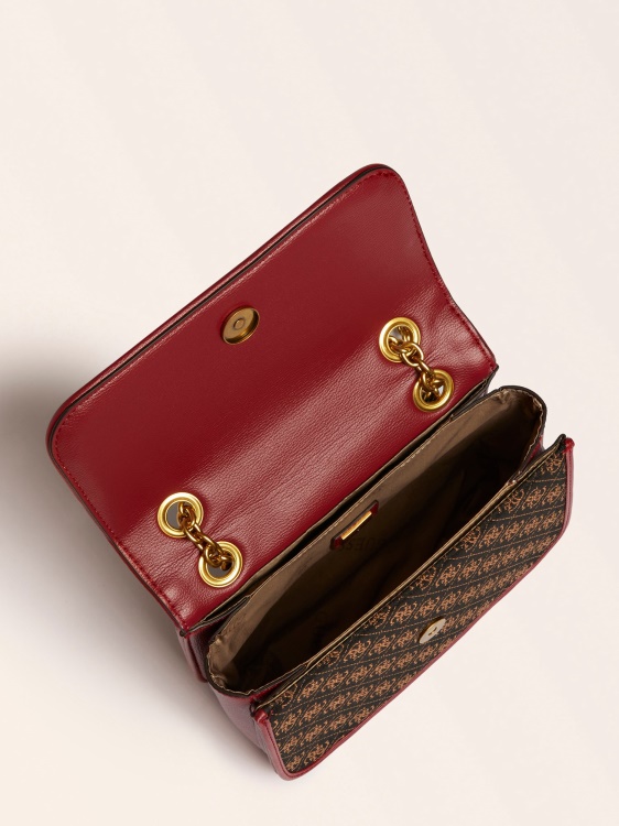 тъмночервена чанта за кръст с лого Aileen 4g Guess