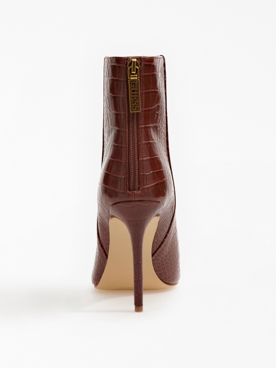 Боти до глезена с крокодилна щампа Guess Brown