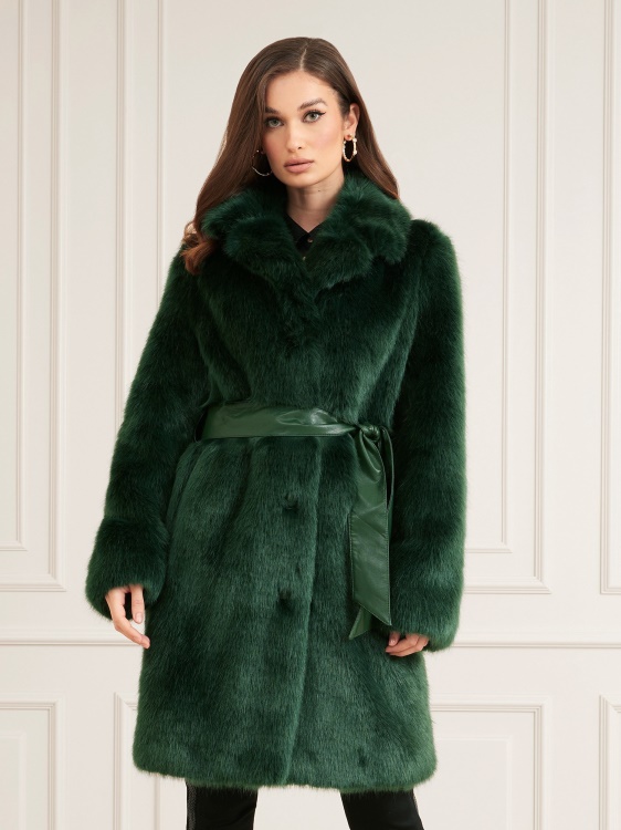 зелено Guess палто от изкуствена кожа Marciano
