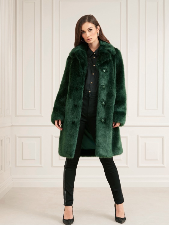 зелено Guess палто от изкуствена кожа Marciano