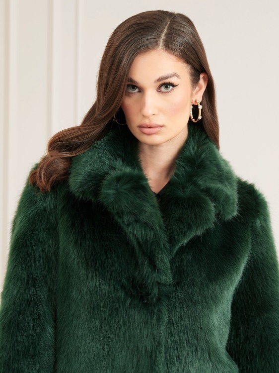 зелено Guess палто от изкуствена кожа Marciano
