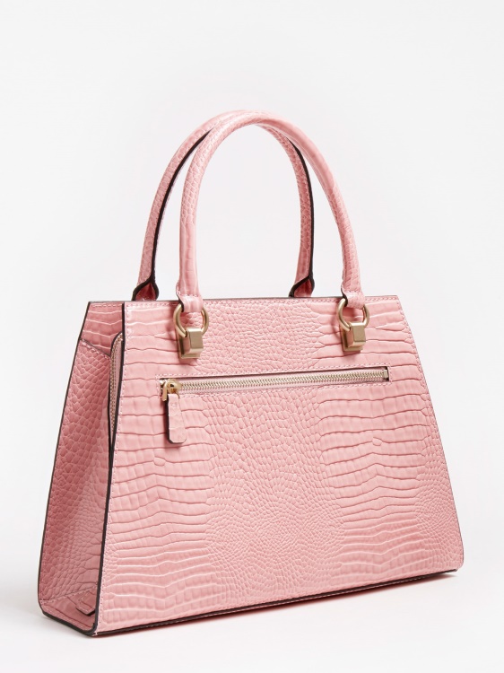 ръчна чанта Guess Pink Stephi с крокодил