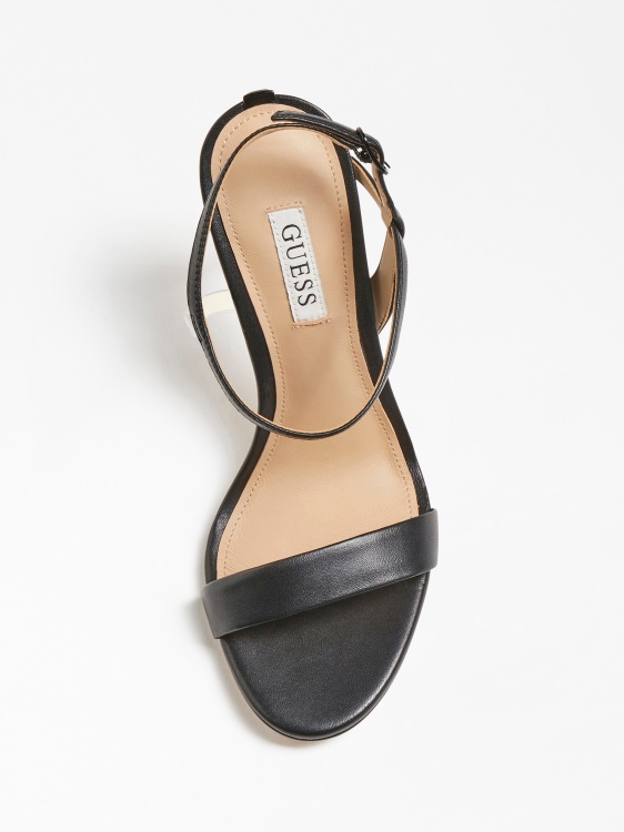 черен сандал от смесена кожа Guess Kabelle