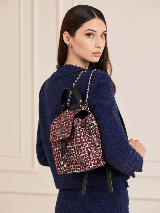 Guess червена раница от туид Cessily