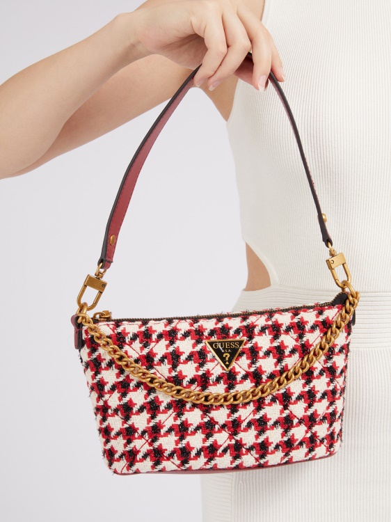 черна мини чанта от туид Cessily Guess