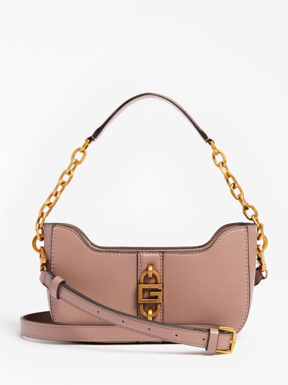 Guess Square G луксозна мини чанта през рамо розово