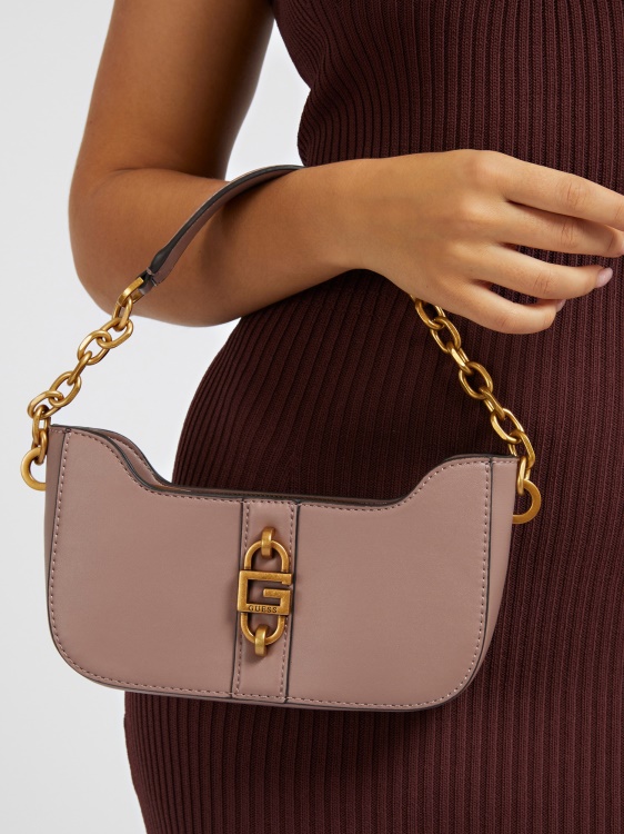 Guess Square G луксозна мини чанта през рамо розово